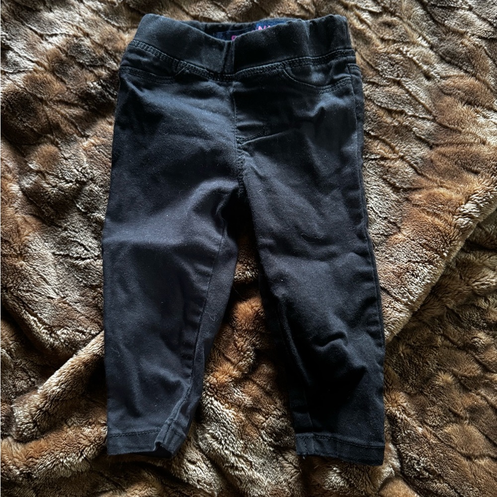 French Toast Black Leggings with Tapered Design